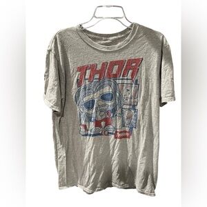 Marvel Avengers Thor Pop! Tee Gray Graphic T-Shirt Size Large